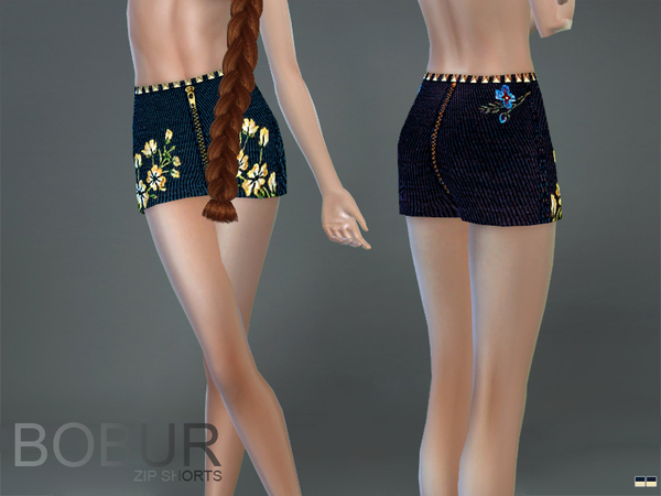 Sims 4 Zip shorts by Bobur3 at TSR