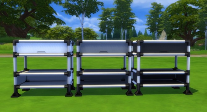 Sims 4 Decluttered GTW Three Tiered Computer Rack Made Usable by IAmDeath at Mod The Sims