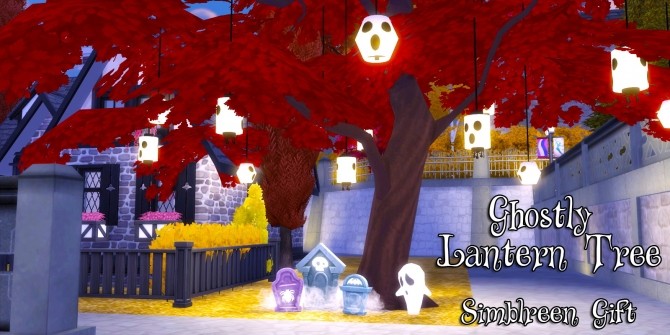 Sims 4 Ghostly Lantern Tree by jellyfish simblr at SimsWorkshop