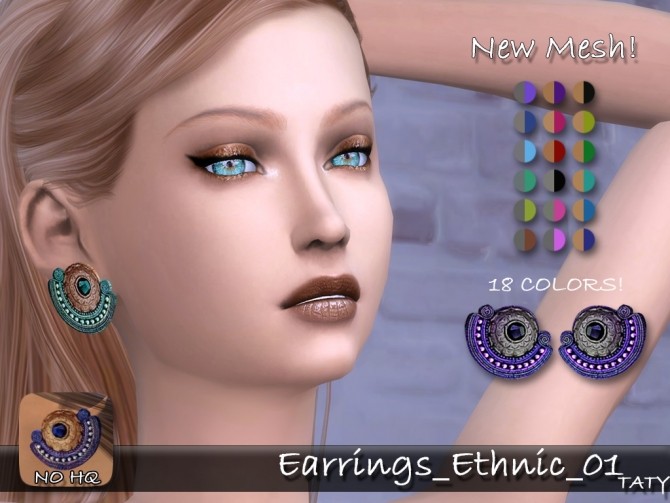Sims 4 Earrings Ethnic 01 by Taty86 at SimsWorkshop