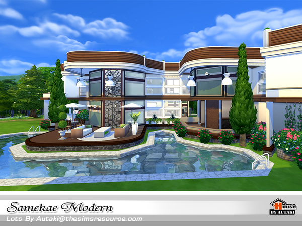 Sims 4 Samekae Modern house by autaki at TSR