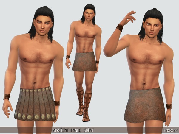 Sims 4 Ancient male skirt by Paogae at TSR