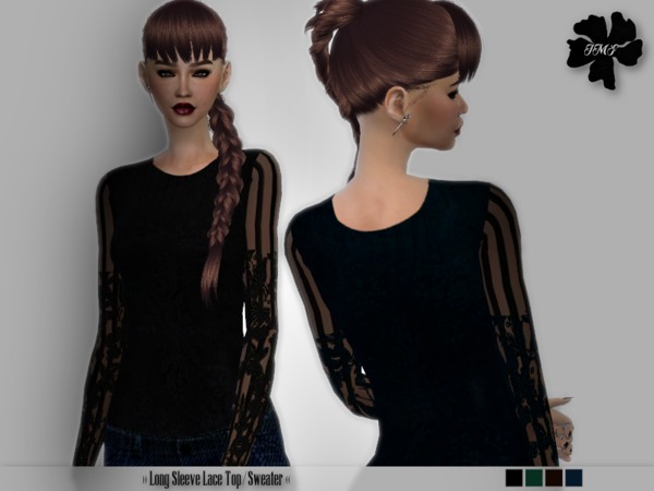 Sims 4 IMF Long Sleeve Lace Top/Sweater by IzzieMcFire at TSR