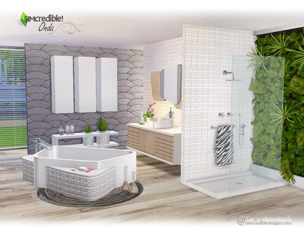 Sims 4 Onda bathroom by SIMcredible at TSR
