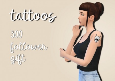 300 Followers Gift Tattoos by plumbobos at SimsWorkshop