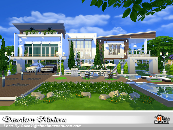 Sims 4 Dawdern Modern house by autaki at TSR