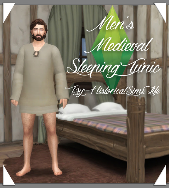 Sims 4 Mens Medieval Sleeping Tunic by Anni K at Historical Sims Life