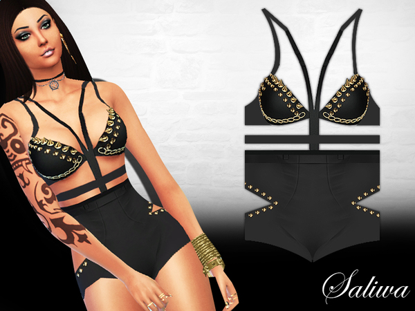 Sims 4 In Flames Bodysuit by Saliwa at TSR