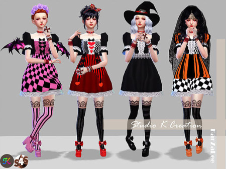 DarkSouls Clown dress at Studio K-Creation » Sims 4 Updates