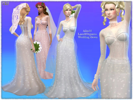 Sweet Lace & Organza Wedding Gown by alin2 at TSR