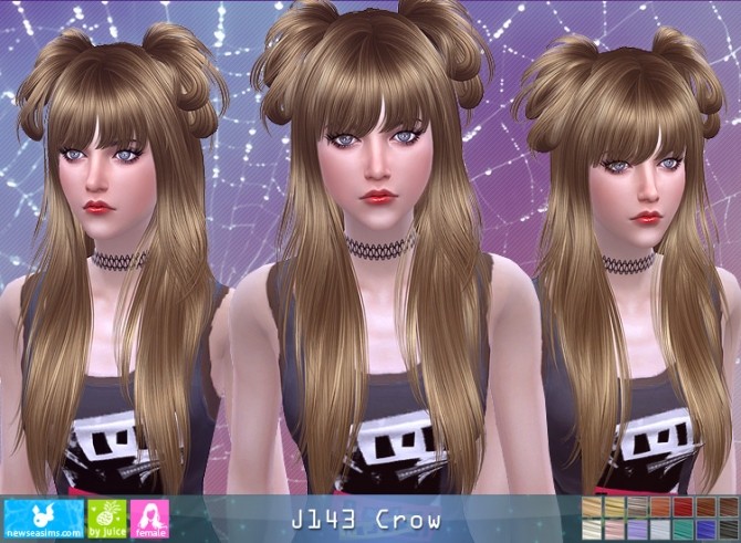 Sims 4 J143 Crow hair (Pay) at Newsea Sims 4
