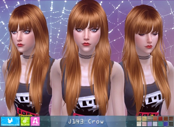 Sims 4 J143 Crow hair (Pay) at Newsea Sims 4