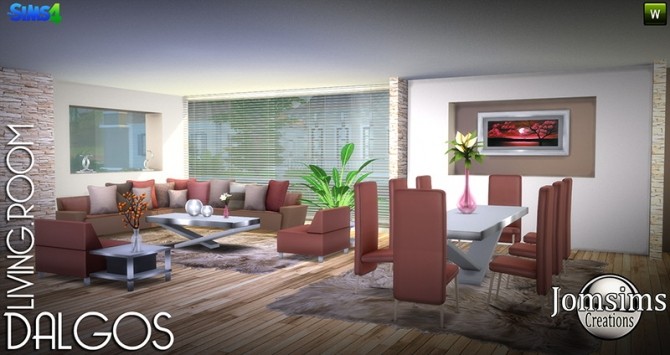 Sims 4 DALGOS livingroom at Jomsims Creations