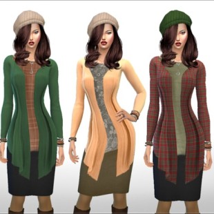 Suede Wool Dresses at xMisakix Sims » Sims 4 Updates