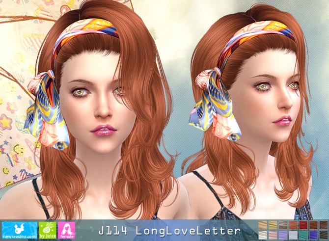 Sims 4 J114 LongLoveLetter hair (Pay) at Newsea Sims 4