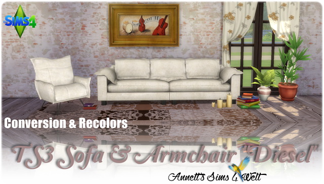 Sims 4 TS3 to TS4 Conversion Sofa & Armchair Diesel at Annett’s Sims 4 Welt