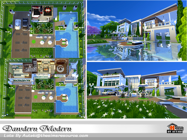 Sims 4 Dawdern Modern house by autaki at TSR