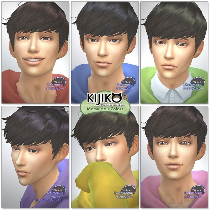 Sims 4 Osomatsu short hair at Kijiko