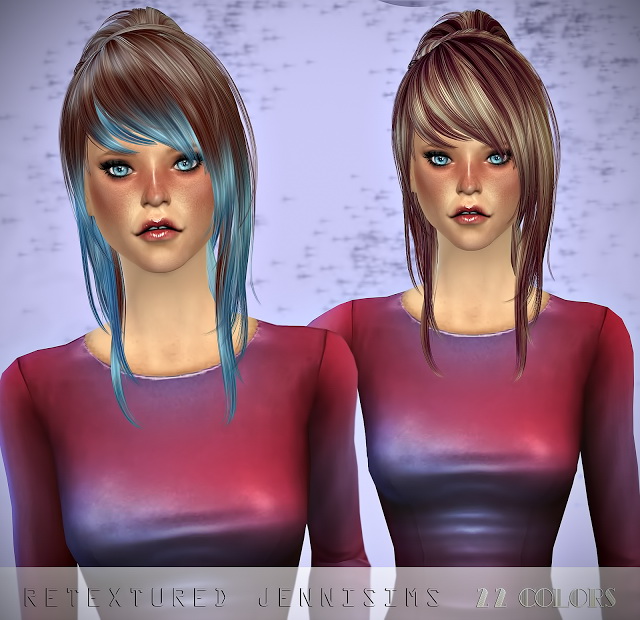 Sims 4 Newsea Viola Hair retexture at Jenni Sims