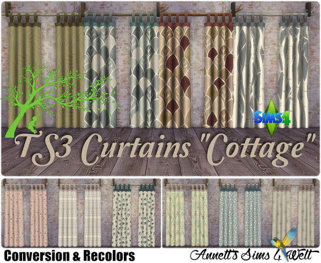 Sims 4 TS3 to TS4 Conversion Curtains Cottage at Annett’s Sims 4 Welt