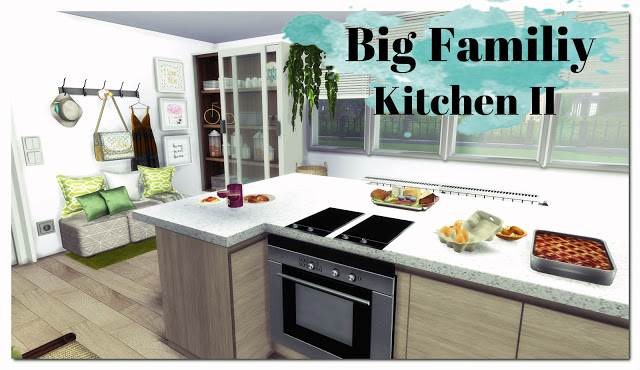 Sims 4 Big Family Kitchen II at Dinha Gamer