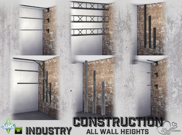 Sims 4 Industry Construction Beams & Fence by BuffSumm at TSR