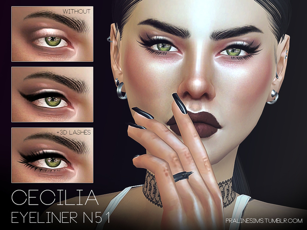 Sims 4 Cecilia Eyeliner N51 by Pralinesims at TSR