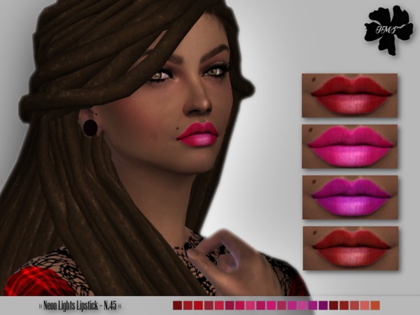 Sims 4 IMF Neon Lights Lipstick N.45 by IzzieMcFire at TSR