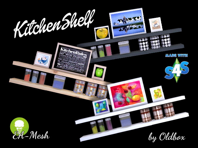 Sims 4 Kitchen Shelf by Oldbox at All 4 Sims