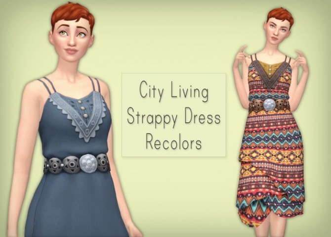 Sims 4 City Living Strappy Dress recolors at Simsrocuted