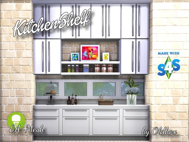 Sims 4 Kitchen Shelf by Oldbox at All 4 Sims