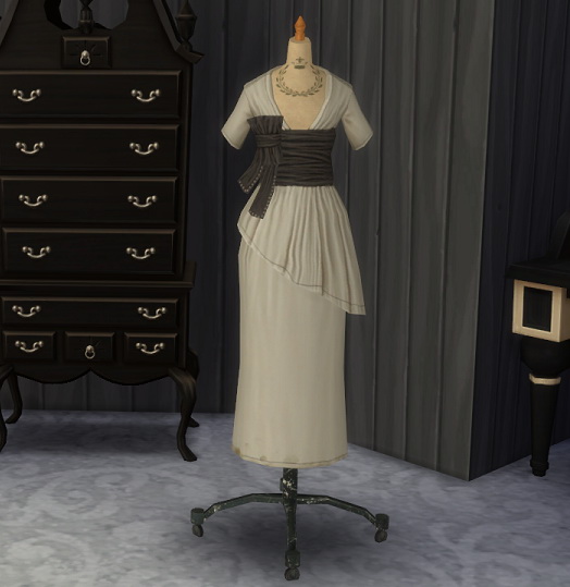 Sims 4 Hafiseazale Bioshock Infinite Simple Dress by BigUglyHag at SimsWorkshop