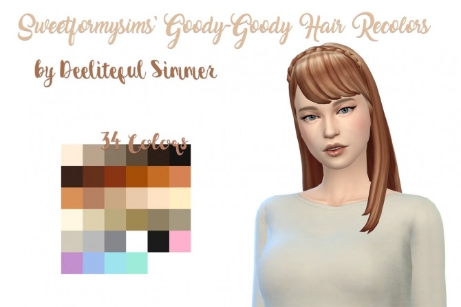 Sims 4 Sweetformysimss Goody Goody hair recolors at Deeliteful Simmer