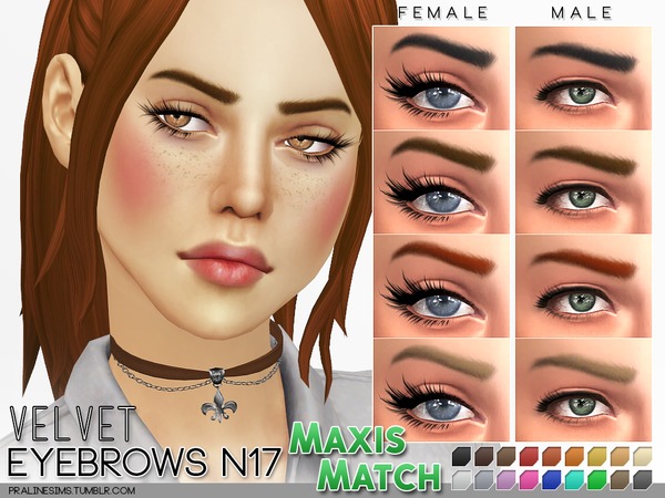 Sims 4 Maxis Match Eyebrow Pack N02 by Pralinesims at TSR