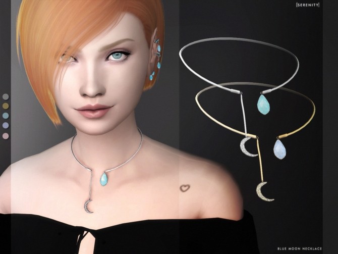 Sims 4 BLUE MOON NECKLACE at SERENITY