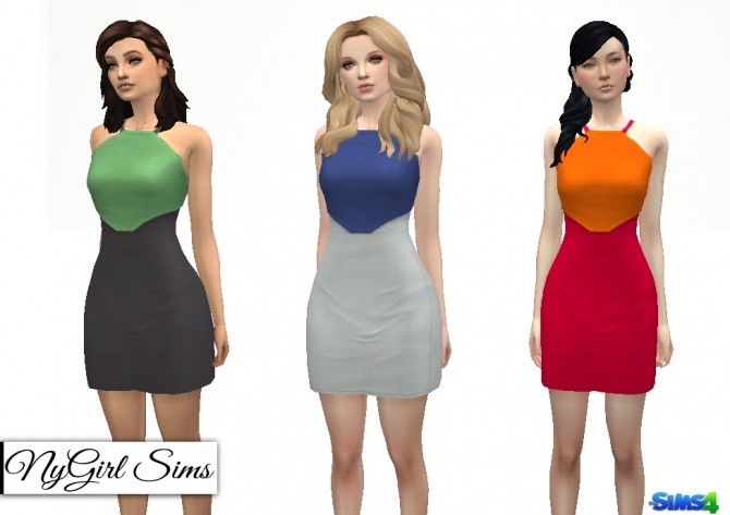 Sims 4 Folded Crop Mini Dress at NyGirl Sims