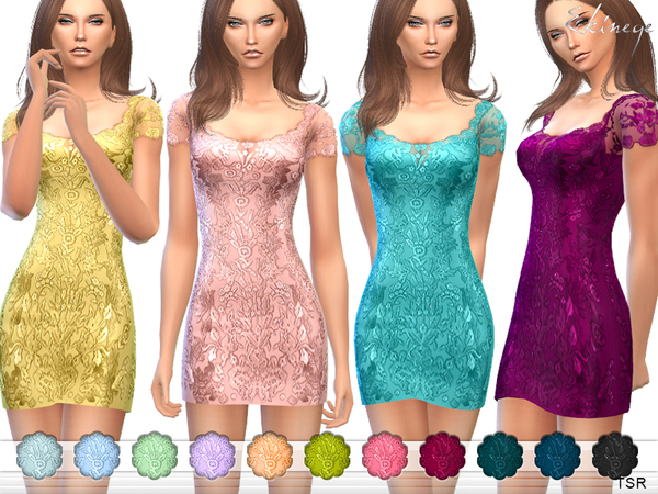 Sims 4 Lace Dress by ekinege at TSR