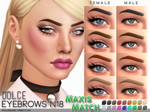 Sims 4 Maxis Match Eyebrow Pack N02 by Pralinesims at TSR