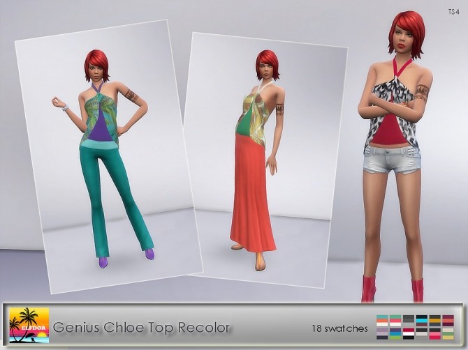 Sims 4 Genius Chloe Top Recolors at Elfdor Sims