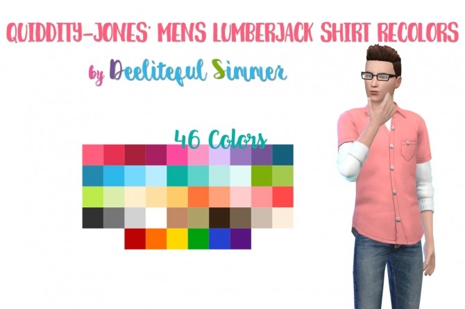 Sims 4 Quiddity joness lumberjack shirt recolors at Deeliteful Simmer