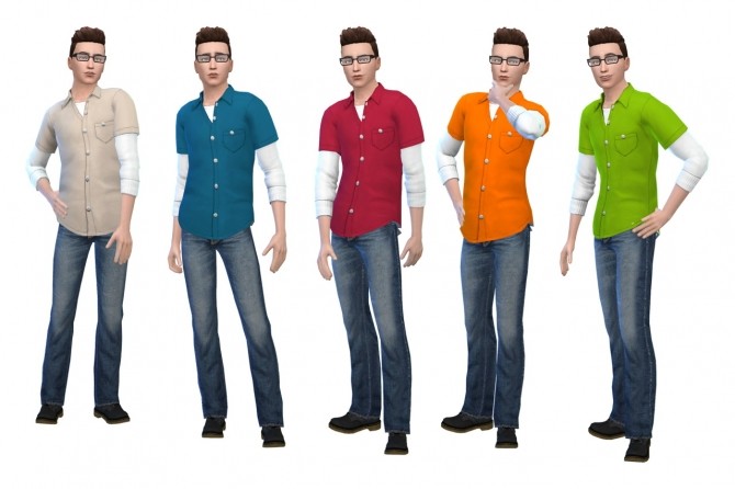 Sims 4 Quiddity joness lumberjack shirt recolors at Deeliteful Simmer