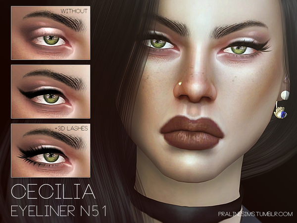 Sims 4 Cecilia Eyeliner N51 by Pralinesims at TSR