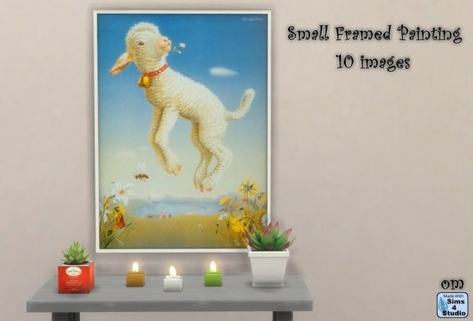 Sims 4 Small thin framed painting with 10 images by OM at Sims 4 Studio