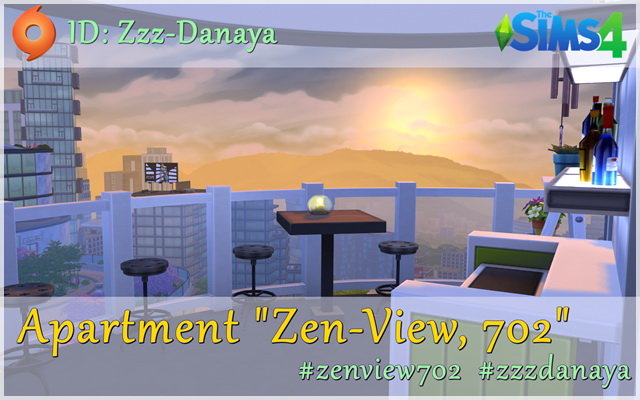 Sims 4 Zen View Apartment 702 by Zzz Danaya at ihelensims