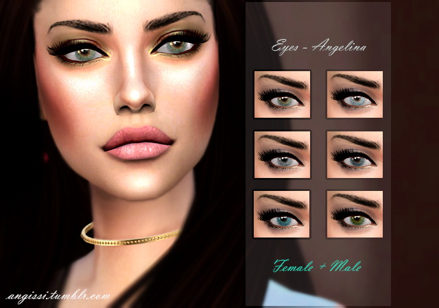 Sims 4 Angelina lips and eyes at Angissi