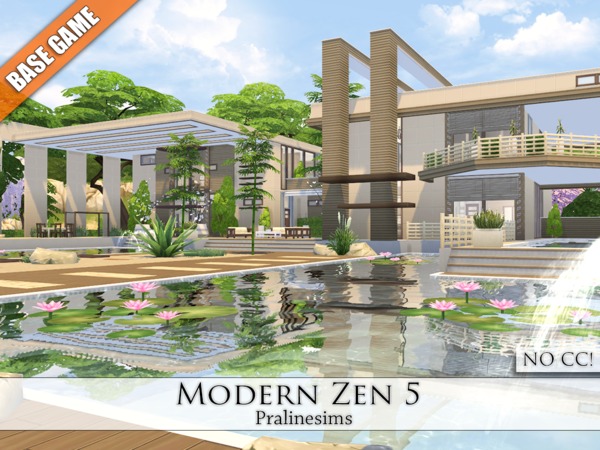 Sims 4 Modern Zen 5 house by Pralinesims at TSR