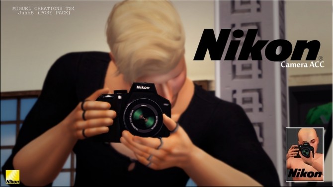 Sims 4 Camera Nikon ACC + POSE PACK at Victor Miguel