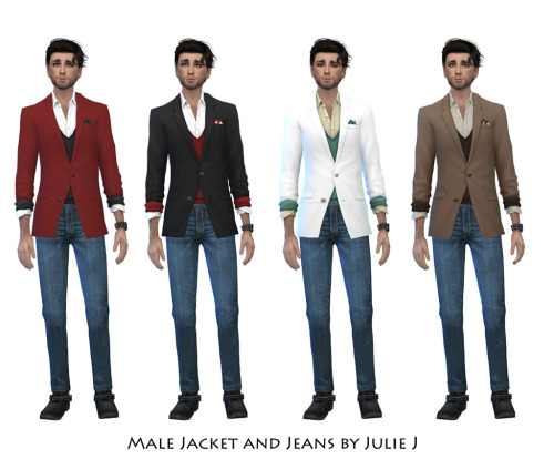 Sims 4 Male Jacket and Jeans by Julie J at Julietoon – Julie J