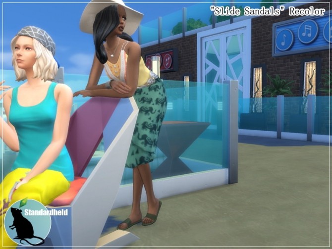 Sims 4 Recolors of Verankas Slide Sandals by Standardheld at SimsWorkshop