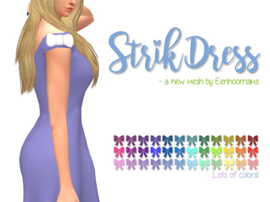 Sims 4 Strik Dress by xEenhoornx at SimsWorkshop